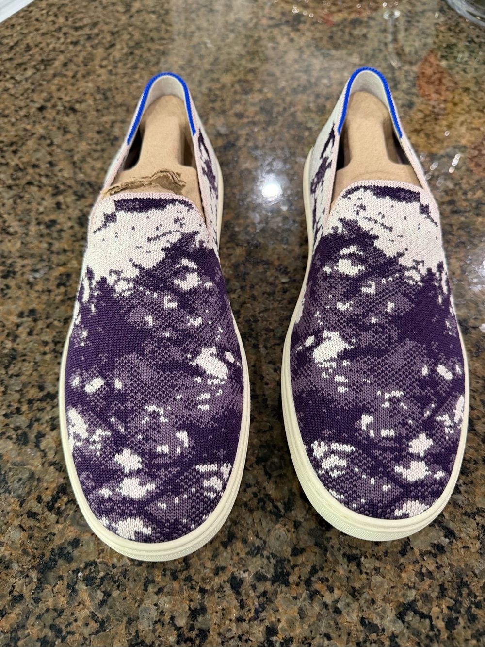 Rothy's The Slip-On Sneaker Shibori Ocean Iris Purple White New – Size 9.5